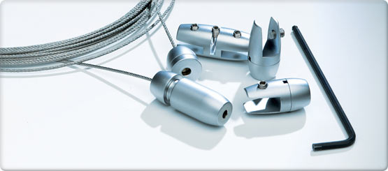 Modular wire hanging sysytem with an attractive satin chrome finish